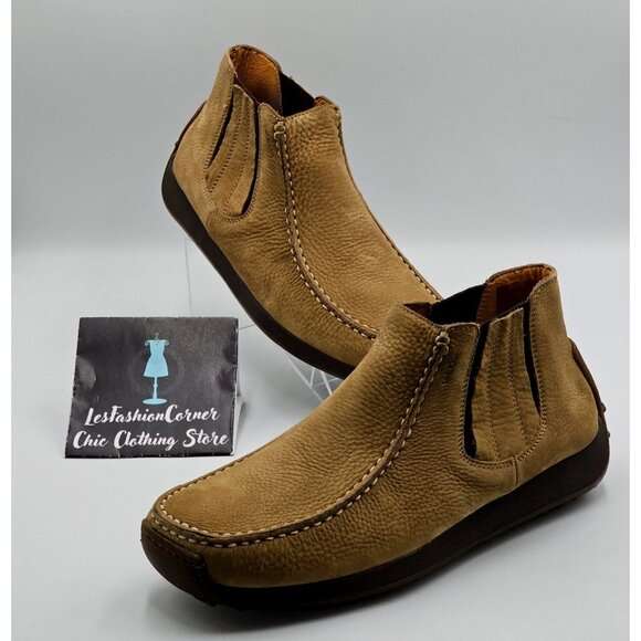 Geox Mens Tan Suede Leather Respira Slip-On Chelsea Chukka Boots Sz 10 (43) 2834 - Picture 6 of 16